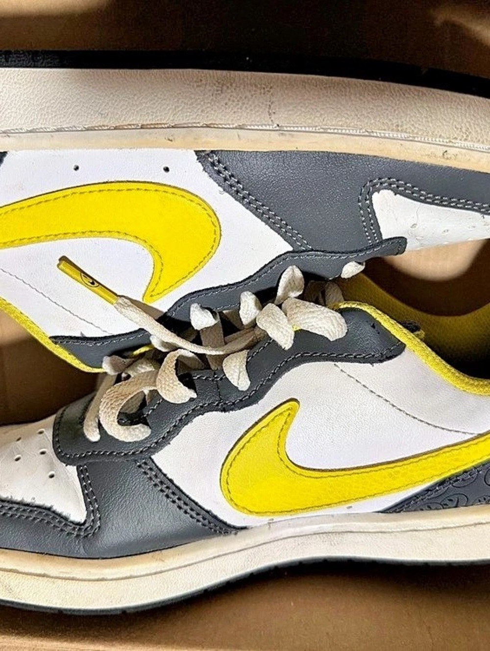 Nike Court Borough Low 2 SE GS 'Smile' White & Yellow Sneakers